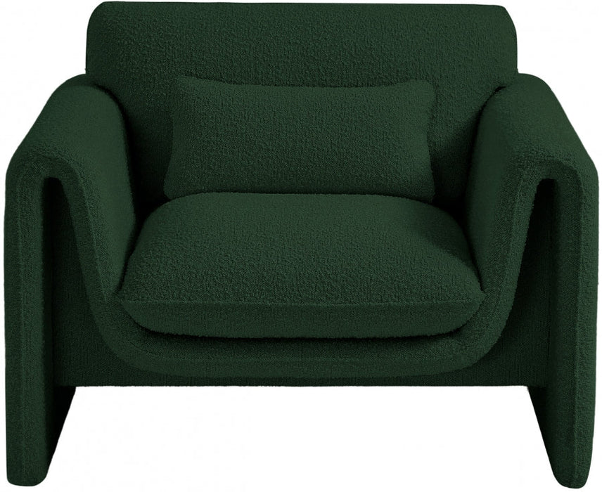 Green Stylus Boucle Fabric Chair - 198Green-C - Vega Furniture