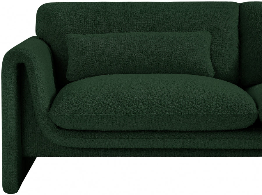 Green Stylus Boucle Fabric Loveseat - 198Green-L - Vega Furniture