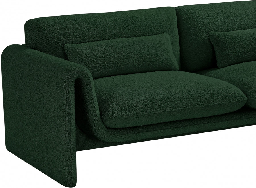 Green Stylus Boucle Fabric Loveseat - 198Green-L - Vega Furniture