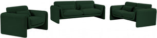 Green Stylus Boucle Fabric Loveseat - 198Green-L - Vega Furniture