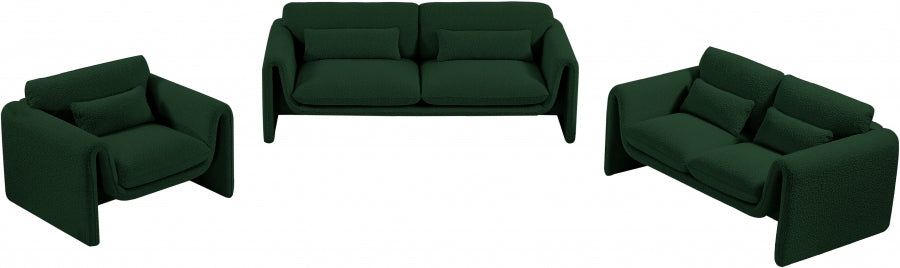 Green Stylus Boucle Fabric Loveseat - 198Green-L - Vega Furniture