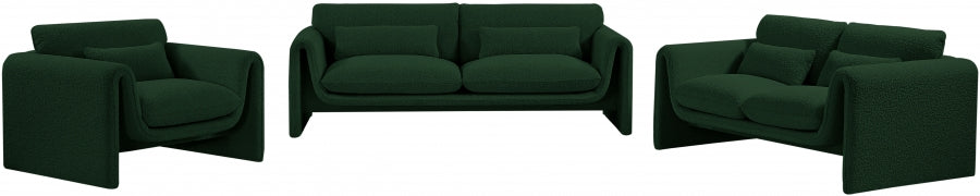 Green Stylus Boucle Fabric Loveseat - 198Green-L - Vega Furniture