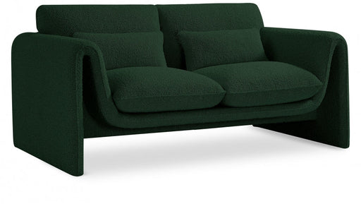 Green Stylus Boucle Fabric Loveseat - 198Green-L - Vega Furniture