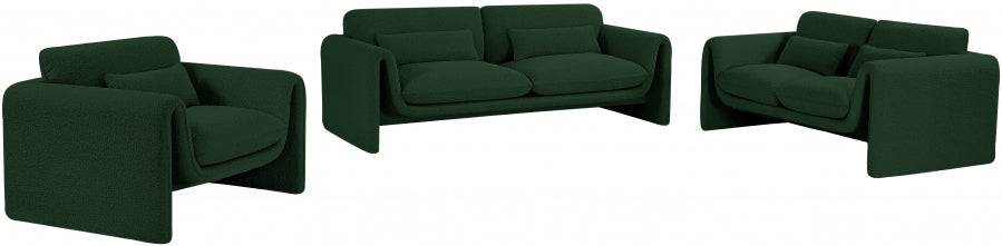 Green Stylus Boucle Fabric Sofa - 198Green-S - Vega Furniture