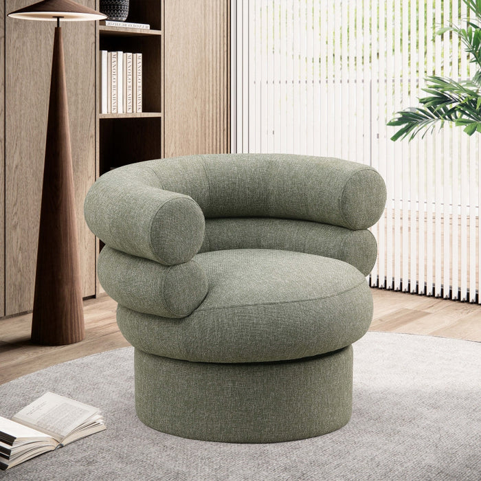 Green Valentina Linen Textured Fabric Accent Chair - 570Green - Vega Furniture