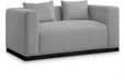 Grey Alfie Linen Textured Fabic Loveseat - 642Grey-L - Vega Furniture