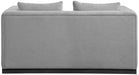 Grey Alfie Linen Textured Fabic Loveseat - 642Grey-L - Vega Furniture