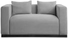 Grey Alfie Linen Textured Fabic Loveseat - 642Grey-L - Vega Furniture