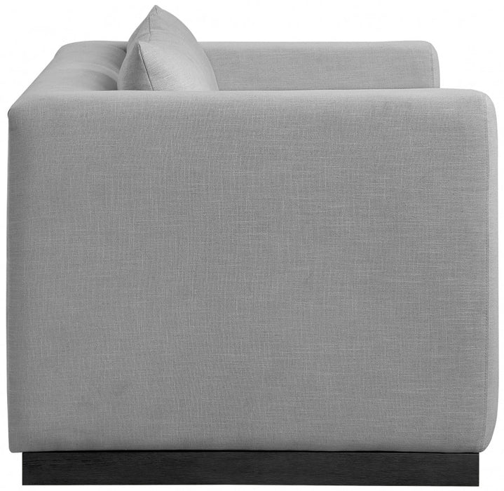 Grey Alfie Linen Textured Fabic Loveseat - 642Grey-L - Vega Furniture