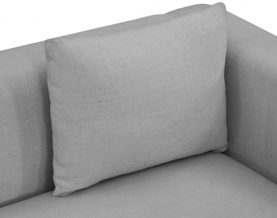 Grey Alfie Linen Textured Fabic Loveseat - 642Grey-L - Vega Furniture