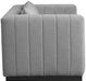 Grey Lucia Linen Textured Fabric Loveseat - 655Grey-L - Vega Furniture