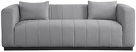 Grey Lucia Linen Textured Fabric Sofa - 655Grey-S - Vega Furniture