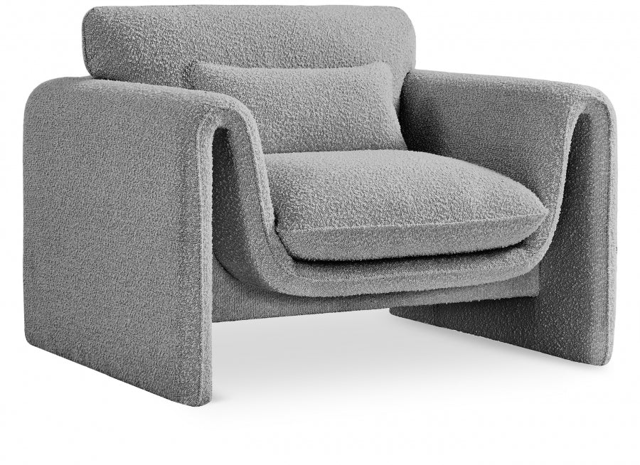 Grey Stylus Boucle Fabric Chair - 198Grey-C - Vega Furniture