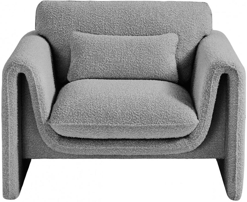 Grey Stylus Boucle Fabric Chair - 198Grey-C - Vega Furniture