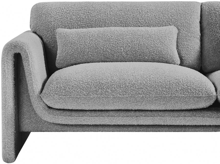 Grey Stylus Boucle Fabric Loveseat - 198Grey-L - Vega Furniture