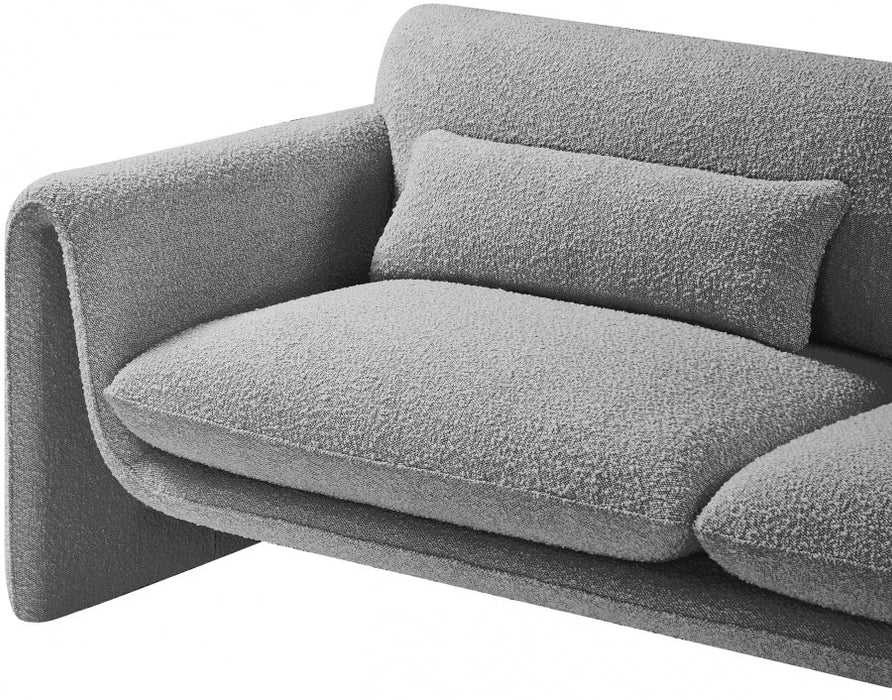 Grey Stylus Boucle Fabric Loveseat - 198Grey-L - Vega Furniture