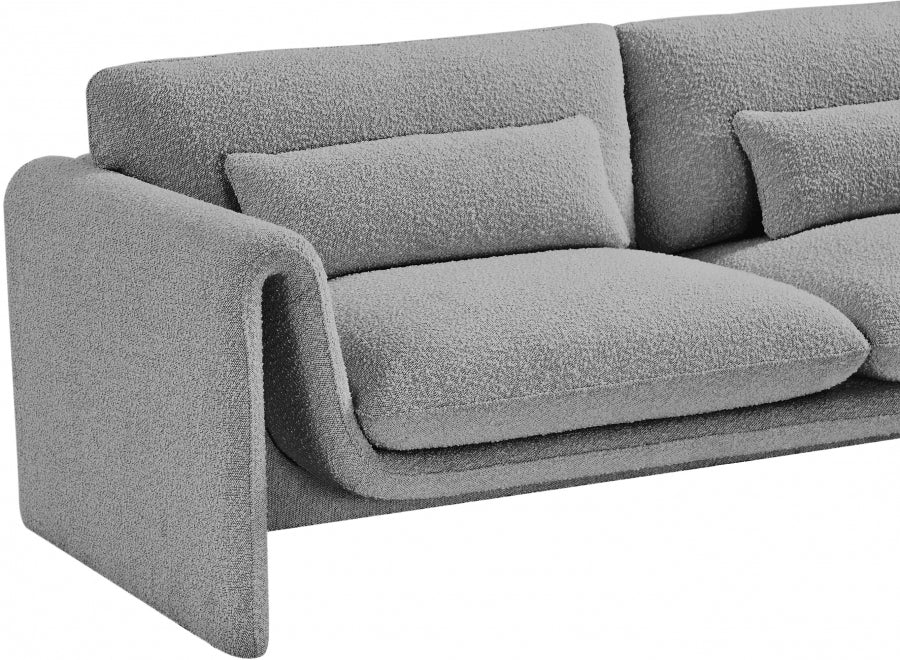 Grey Stylus Boucle Fabric Loveseat - 198Grey-L - Vega Furniture