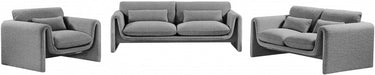 Grey Stylus Boucle Fabric Loveseat - 198Grey-L - Vega Furniture