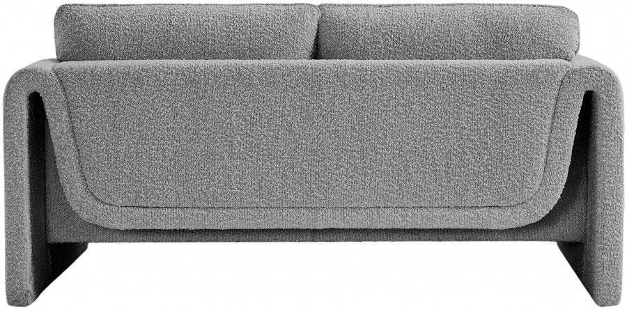 Grey Stylus Boucle Fabric Loveseat - 198Grey-L - Vega Furniture