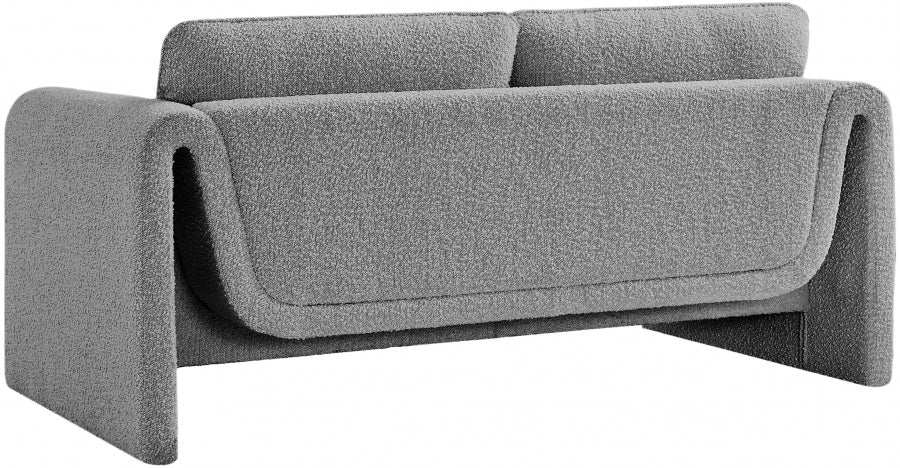 Grey Stylus Boucle Fabric Loveseat - 198Grey-L - Vega Furniture