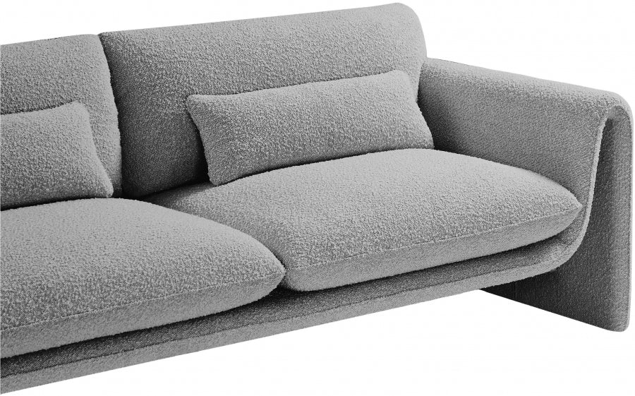 Grey Stylus Boucle Fabric Loveseat - 198Grey-L - Vega Furniture