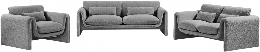 Grey Stylus Boucle Fabric Sofa - 198Grey-S - Vega Furniture