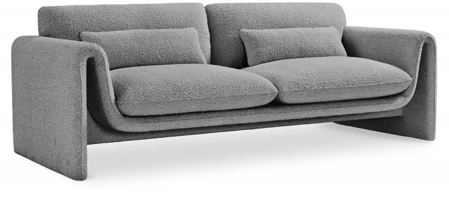 Grey Stylus Boucle Fabric Sofa - 198Grey-S - Vega Furniture