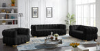 Gwen Black Velvet Loveseat - 670Black-L - Vega Furniture