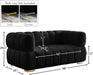 Gwen Black Velvet Loveseat - 670Black-L - Vega Furniture