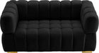 Gwen Black Velvet Loveseat - 670Black-L - Vega Furniture