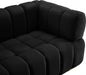 Gwen Black Velvet Loveseat - 670Black-L - Vega Furniture