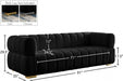 Gwen Black Velvet Sofa - 670Black-S - Vega Furniture