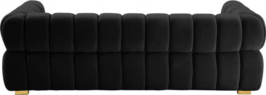 Gwen Black Velvet Sofa - 670Black-S - Vega Furniture