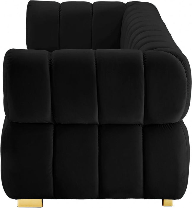 Gwen Black Velvet Sofa - 670Black-S - Vega Furniture