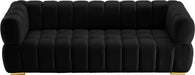 Gwen Black Velvet Sofa - 670Black-S - Vega Furniture