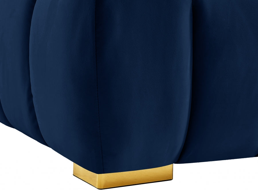 Gwen Blue Velvet Chair - 670Navy-C - Vega Furniture