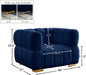 Gwen Blue Velvet Chair - 670Navy-C - Vega Furniture