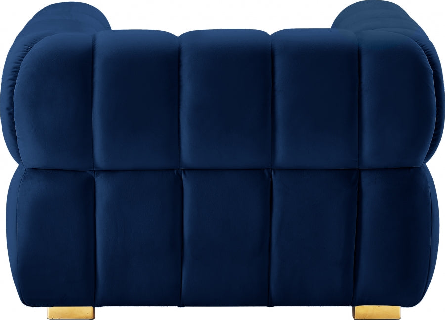 Gwen Blue Velvet Chair - 670Navy-C - Vega Furniture