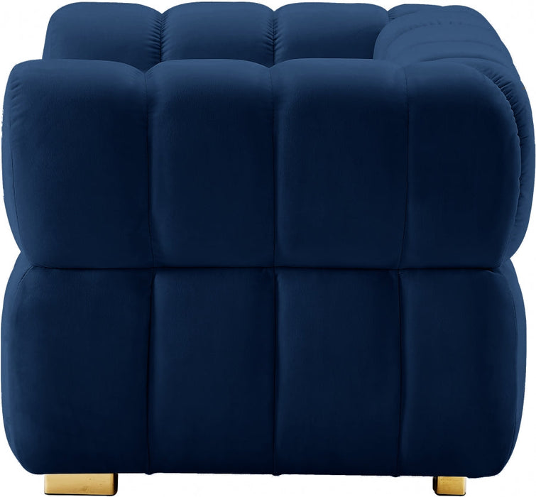 Gwen Blue Velvet Chair - 670Navy-C - Vega Furniture