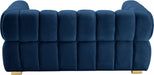 Gwen Blue Velvet Loveseat - 670Navy-L - Vega Furniture