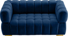 Gwen Blue Velvet Loveseat - 670Navy-L - Vega Furniture