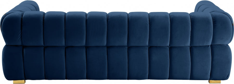 Gwen Blue Velvet Sofa - 670Navy-S - Vega Furniture