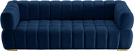 Gwen Blue Velvet Sofa - 670Navy-S - Vega Furniture