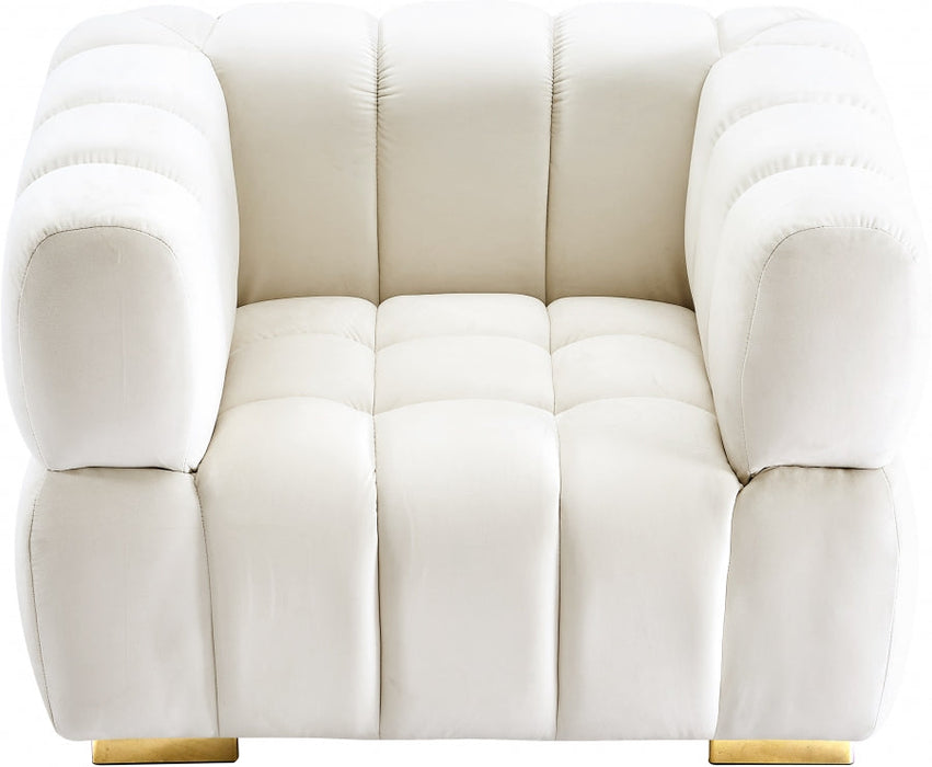 Gwen Cream Velvet Chair - 670Cream-C - Vega Furniture