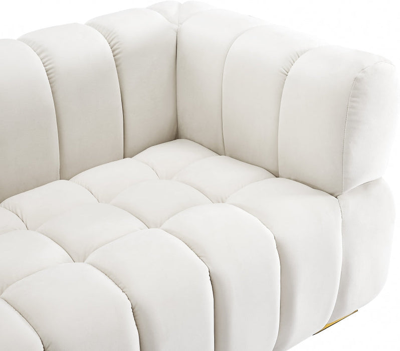 Gwen Cream Velvet Chair - 670Cream-C - Vega Furniture