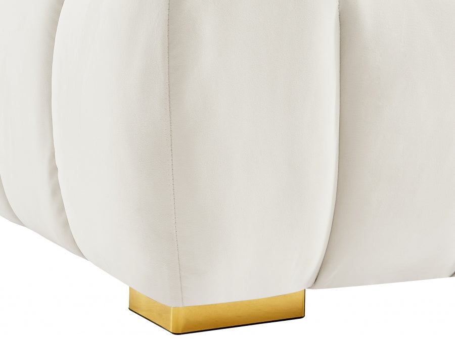 Gwen Cream Velvet Loveseat - 670Cream-L - Vega Furniture