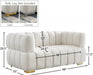 Gwen Cream Velvet Loveseat - 670Cream-L - Vega Furniture