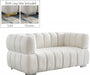 Gwen Cream Velvet Loveseat - 670Cream-L - Vega Furniture