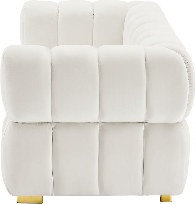 Gwen Cream Velvet Loveseat - 670Cream-L - Vega Furniture