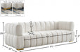 Gwen Cream Velvet Sofa - 670Cream-S - Vega Furniture